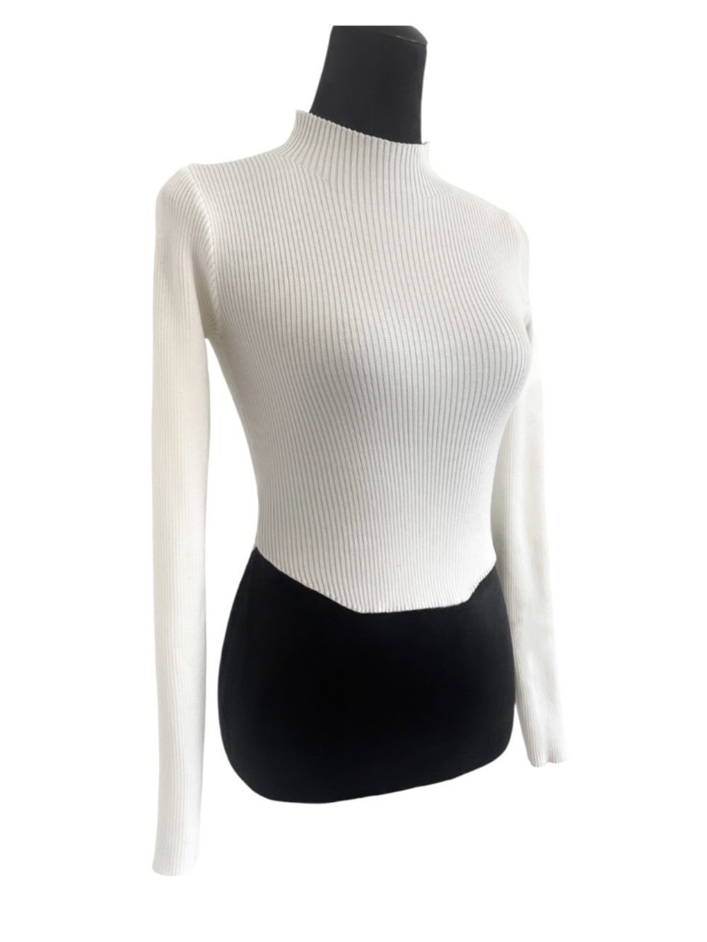 🥝 3 for 35- Mockneck Square Hem Ribbed Long Sleeve